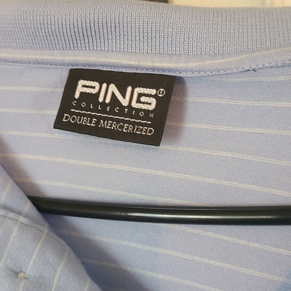 (583) Ping Men's Golf Polo Shirt, Color: Lt. Blue, Size: Large - Picture 3 of 5